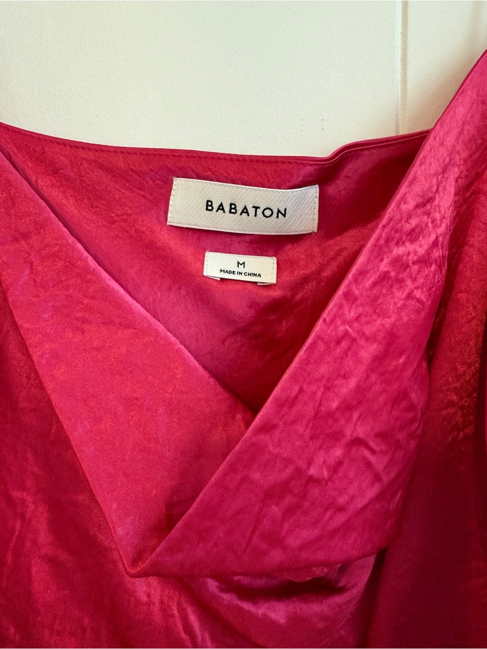 Babaton Satin Slip Midi Dress in Fuchsia - Picture 2 of 2